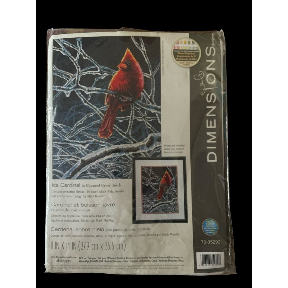 DIMENSIONS ICE CARDINAL COUNTED CROSS STITCH KIT - NEW IN PACKAGE